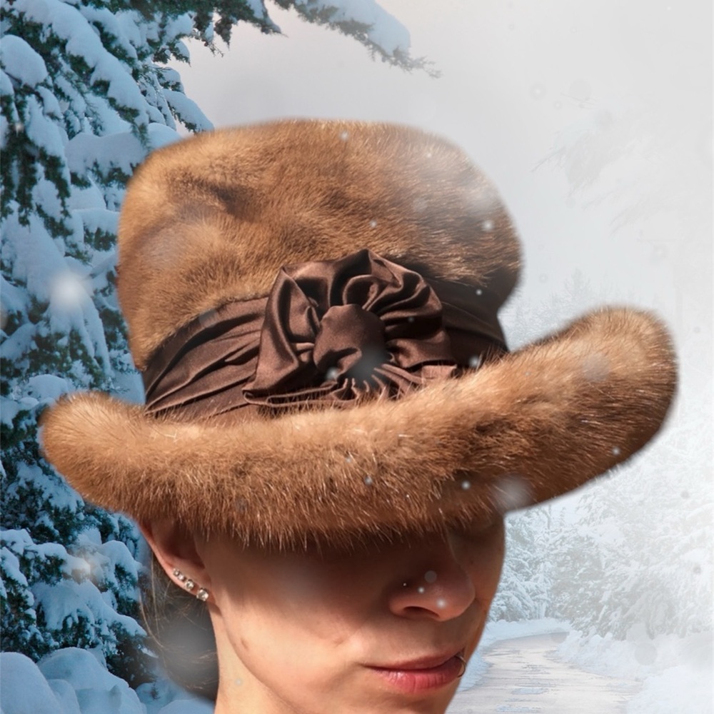 Vintage Mink fur top hat + FREE GIFT